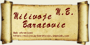 Milivoje Baratović vizit kartica
